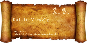 Kollin Virág névjegykártya